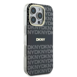 Etui DKNY Repeat Texture Pattern With Stripe do iPhone 16 Pro Max, czarne