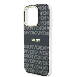 Etui DKNY Repeat Texture Pattern With Stripe do iPhone 16 Pro Max, czarne