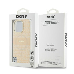 Etui DKNY Repeat Texture Pattern With Stripe do iPhone 16 Pro Max, różowy/pink