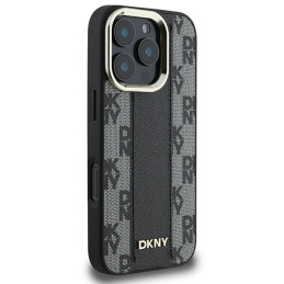 Etui DKNY Checkered Pattern Magsafe do iPhone 16 Pro Max,  czarne