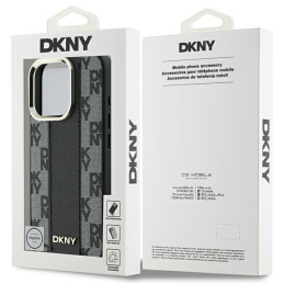 Etui DKNY Checkered Pattern Magsafe do iPhone 16 Pro Max,  czarne
