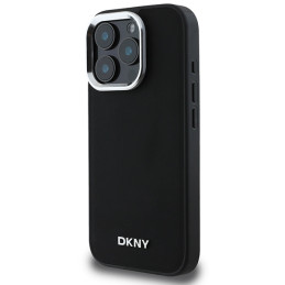 Etui DKNY Plain Silver Logo MagSafe do iPhone 16 Pro Max, czarne