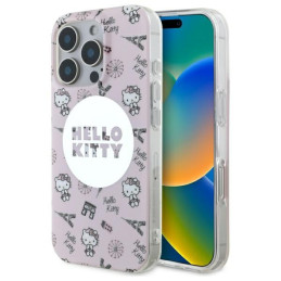 Etui Hello Kitty IML All Over Paris Magsafe do iPhone 16 Pro Max, różowy/pink