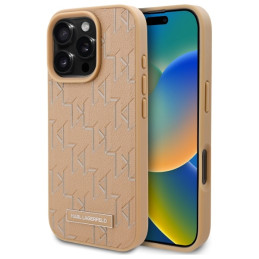 Etui Karl Lagerfeld Hot Stamp Magsafe do iPhone 16 Pro Max, beżowy/beige