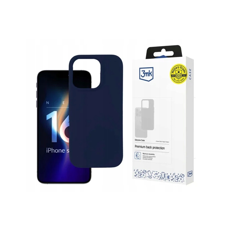 Etui 3MK Silicone Case do iPhone 16 Pro Max, granatowe