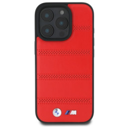 Etui BMW M Perforated And Stitched Line MagSafe do iPhone 16 Pro Max, czerwone