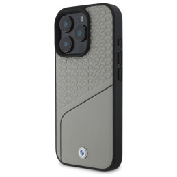 Etui BMW Sign Leather Textured And Line MagSafe do iPhone 16 Pro Max, czarne