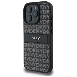 Etui DKNY Texture Pattern Tonal Stripe do iPhone 16 Pro Max, czarne
