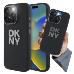 Etui DKNY Liquid Silicone Metal Logo do iPhone 16 Pro Max, czarne