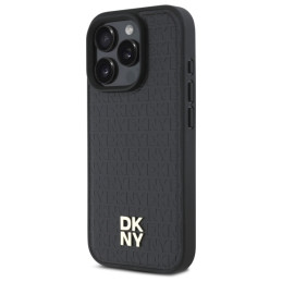 Etui DKNY Repeat Pattern Stack Logo MagSafe do iPhone 16 Pro Max, czarne