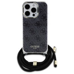 Etui Guess Crossbody Cord 4G Print do iPhone 16 Pro Max, czarne