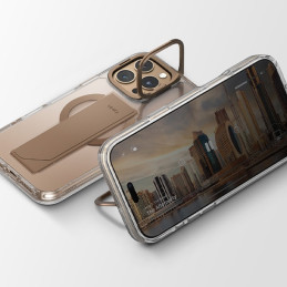 Etui z Pasekiem FlexGrip, Podpórka UNIQ Heldro Max do MagSafe do iPhone 16 Pro Max, przezroczyste