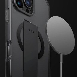 Etui z Pasekiem FlexGrip, Podpórka UNIQ Heldro Max do MagSafe do iPhone 16 Pro Max, przezroczyste