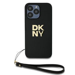 Etui DKNY Wrist Strap Stock Logo do iPhone 16 Pro Max, czarne