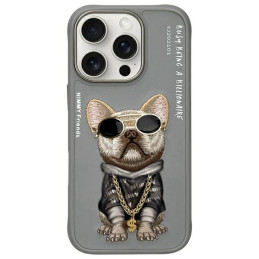 Etui Nimmy Glasses Cool Dog do iPhone 16 Pro Max, szary/gray