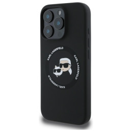 Etui Karl Lagerfeld Silicone Karl&Choupette Heads MagSafe do iPhone 16 Pro Max, czarne