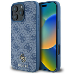 Etui Guess HC PU 4G Small 4G and Classic MagSafe do iPhone 16 Pro Max, niebieski