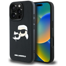 Etui Karl Lagerfeld HC 3D Rubber Double Heads do iPhone 16 Pro Max, czarny