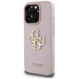 Etui Guess Grained Big 4G Logo Small Classic Logo do iPhone 16 Pro Max, różowy