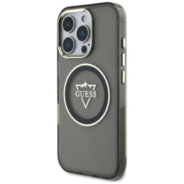 Etui Guess IML Metal Mountain Logo MagSafe do iPhone 16 Pro Max, czarny