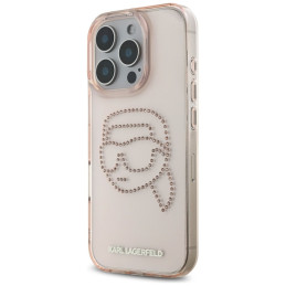 Etui Karl Lagerfeld IML Rhinestones Karl Head do iPhone 16 Pro Max, różowy