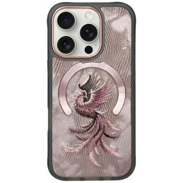 Etui Nimmy Magnetic Fantasy Animal MagSafe do iPhone 16 Pro Max różowo złoty