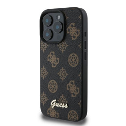 Etui Guess Peony Script MagSafe do iPhone 16 Pro, czarne