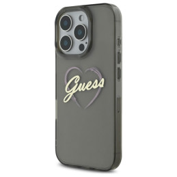 Etui Guess IML Heart do iPhone 16 Pro, czarne