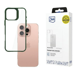 Etui 3MK SatinArmor+ Case do iPhone 16 Pro, przezroczyste z zieloną ramką