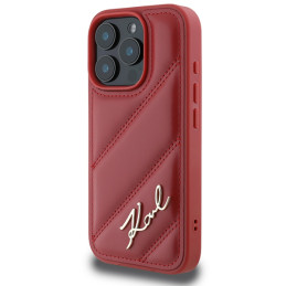 Etui Karl Lagerfeld Quilted Signature do iPhone 16 Pro, czerwone