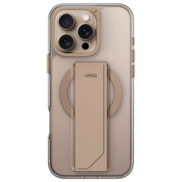 Etui z Pasekiem FlexGrip, Podpórka UNIQ Heldro Max do MagSafe do iPhone 16 Pro, złote