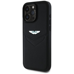 Etui Aston Martin HC Leather Victory Design do iPhone 16 Pro, czarny