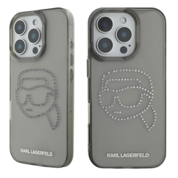 Etui Karl Lagerfeld IML Rhinestones Karl Head do iPhone 16 Pro ,czarny
