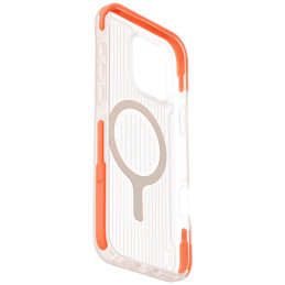 Etui UNIQ Combat Active do MagSafe do iPhone 16 Pro, przezroczyste z pomarańczowym