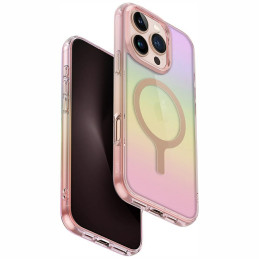 Etui UNIQ Iridescia do MagSafe d iPhone 16 Pro, różowe