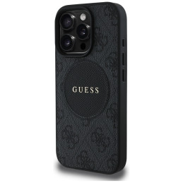 Etui Guess 4G Circle Classic Logo do MagSafe do iPhone 16 Pro, czarne