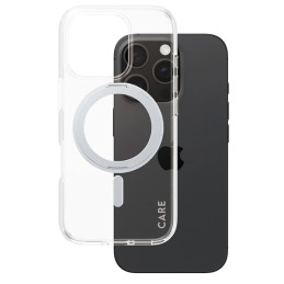 Etui CARE by PanzerGlass Feature Kickstand do MagSafe do iPhone 16 Pro, srebrne