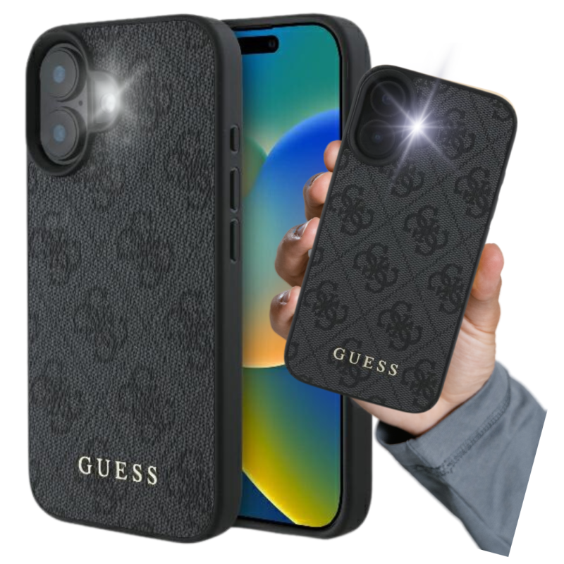 Etui Guess 4G Classic do iPhone 16 Plus, czarne