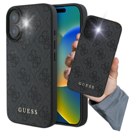 Etui Guess 4G Classic do iPhone 16 Plus, czarne