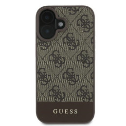 Etui Guess 4G Bottom Stripe do iPhone 16 Plus, brązowy