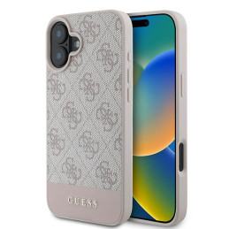 Etui Guess 4G Bottom Stripe do iPhone 16 Plus, różowy