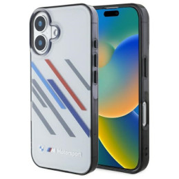 Etui BMW Motosport IML Random Stripes do iPhone 16 Plus, czarne