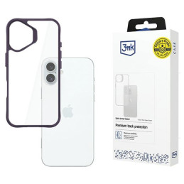 Etui 3MK SatinArmor+ Case do iPhone 16 Plus, przezroczyste z fioletową ramką