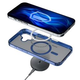 Etui 3mk Frosty MagCase do iPhone 16 Plus, półprzezroczyste z niebieskim
