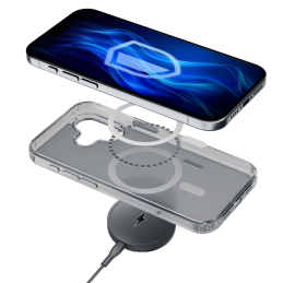 Etui 3mk Frosty MagCase do iPhone 16 Plus, półprzezroczyste z białym