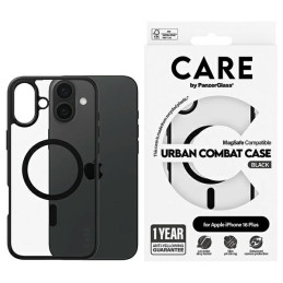 Etui CARE by PanzerGlass Flagship Urban Combat do MagSafe do iPhone 16 Plus, czarne