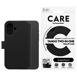 Etui z klapką CARE by PanzerGlass Feature Tango do MagSafe do iPhone 16, czarne