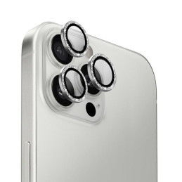 Szkło na obiektyw aparatu UNIQ Optix Aluminium Camera Lens Protector do iPhone 16 Pro / 16 Pro Max, white shimmer