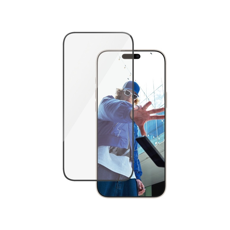 Szkło hartowane PanzerGlass Ultra-Wide Fit + EasyAligner do iPhone 16 Pro Max, czarna ramka