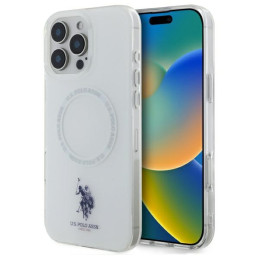 Etui US Polo IML Ring MagSafe do iPhone 16 Pro Max biały